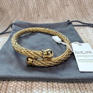 ELLIE VAIL 18k Plated Steel Gold Hypoallergenic Waterproof Cuff Bangle Bracelet